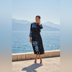 NWT Floral Midi Dress! Beautiful pattern! Easy wear! Monsieur Christian Lacroix!